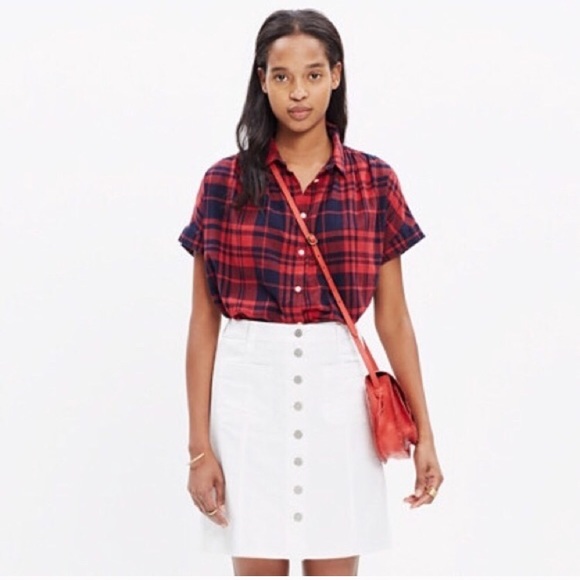 [Madewell] Central Plaid Button down top - Picture 2 of 6